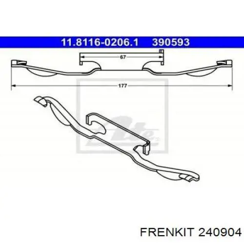 Kit de reparación de pinzas de freno trasero 240904 Frenkit