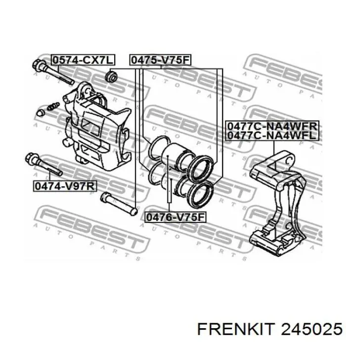 Kit de reparación, pinza de freno delantero Frenkit 245025 precio, desde 10,03 EUR
