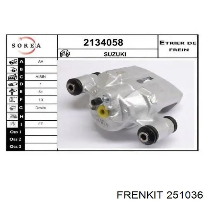 251036 Frenkit juego de reparación, pinza de freno delantero