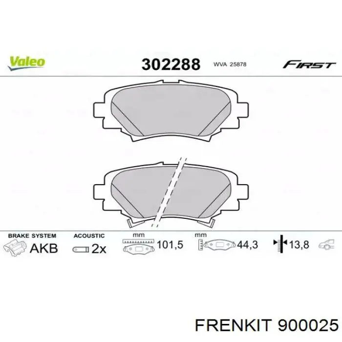 900025 Frenkit Juego de resortes de sujeción de pastillas de freno traseras