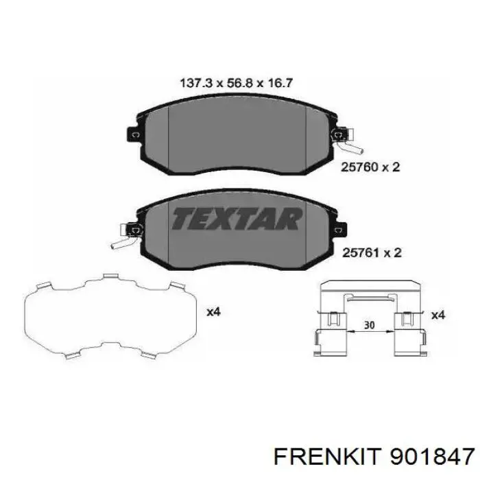 Kit de reparación, pastillas de frenos Subaru 26632AE000