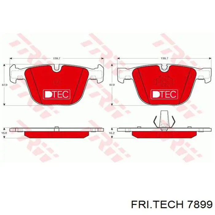 789.9 Fri.tech pastillas de freno traseras