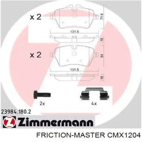 CMX1204 Friction Master pastillas de freno delanteras