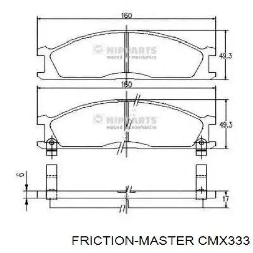 Pastillas de freno delanteras Nissan Terrano 1 WD21