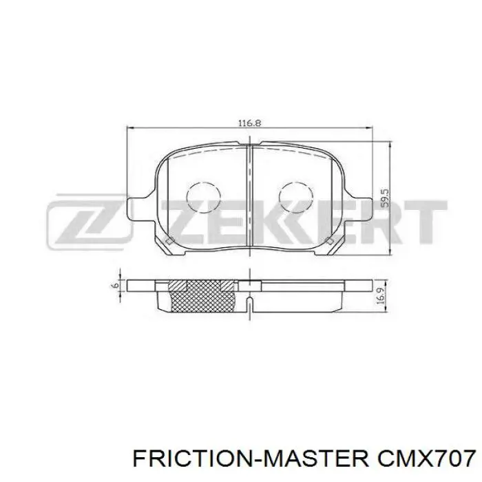 CMX707 Friction Master pastillas de freno delanteras