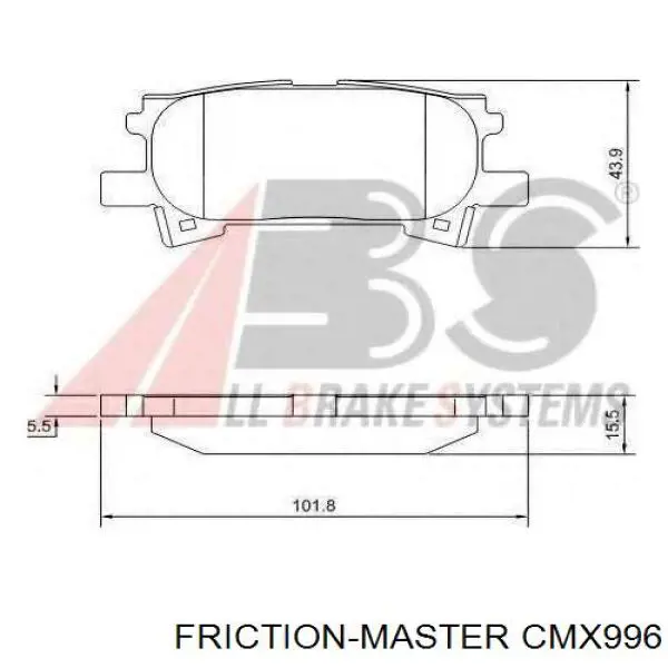 CMX996 Friction Master pastillas de freno traseras