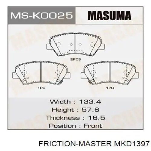 Comprar MKD1397 Friction Master Pastillas delanteras de freno