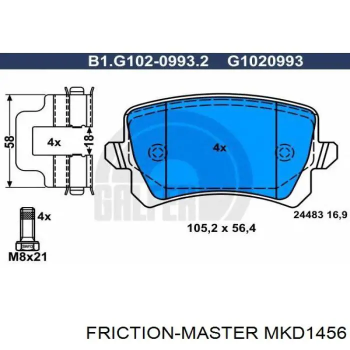 Pastillas de freno traseras Volkswagen Jetta 6 162, 163, AV3, AV2, AY2, AY3