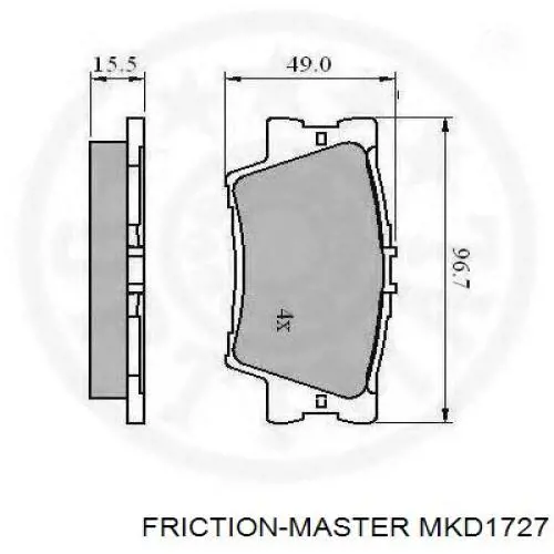 Pastillas traseras Toyota 0446606080