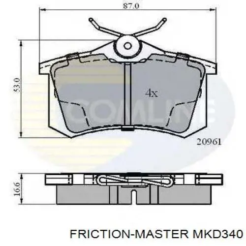 Pastillas de freno traseras MKD340 Friction Master