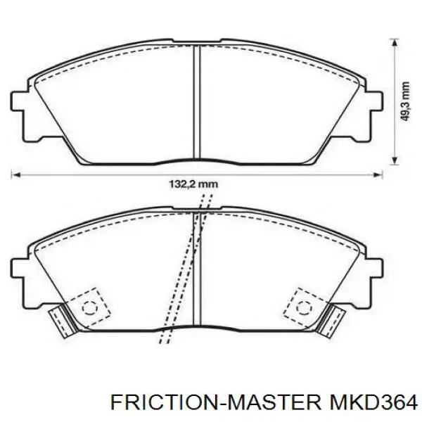 MKD364 Friction Master pastillas de freno traseras