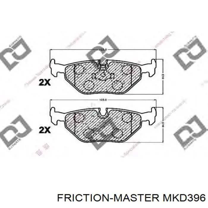 Pastillas de freno traseras MKD396 Friction Master