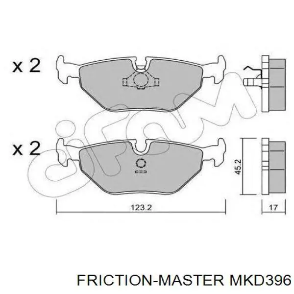 MKD396 Friction Master Pastillas freno traseras