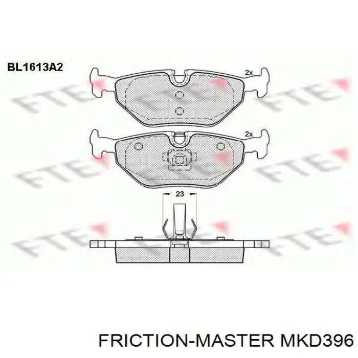 Pastillas traseras de freno Friction Master MKD396 precio, desde 20,40 EUR