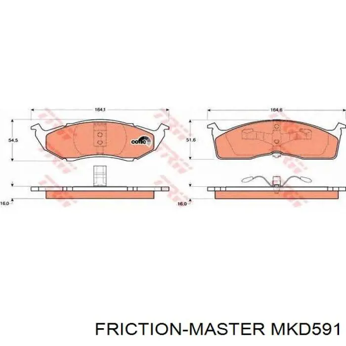 MKD591 Friction Master pastillas de freno delanteras