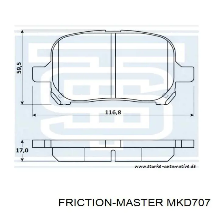 MKD707 Friction Master pastillas de freno delanteras