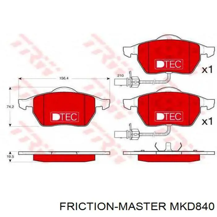 MKD840 Friction Master pastillas de freno delanteras