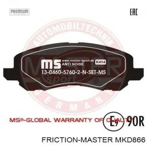 MKD866 Friction Master pastillas de freno delanteras