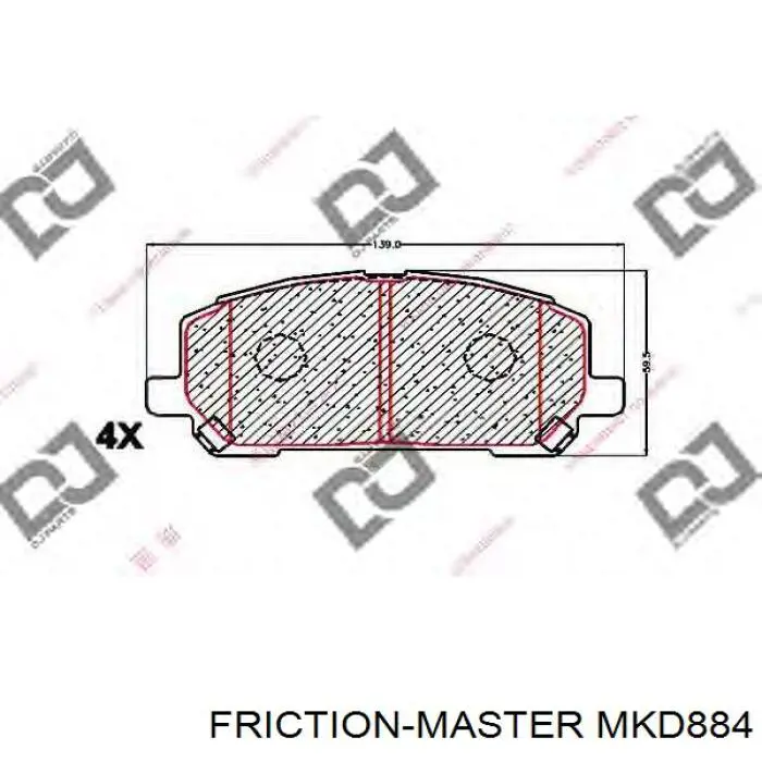 MKD884 Friction Master pastillas de freno delanteras