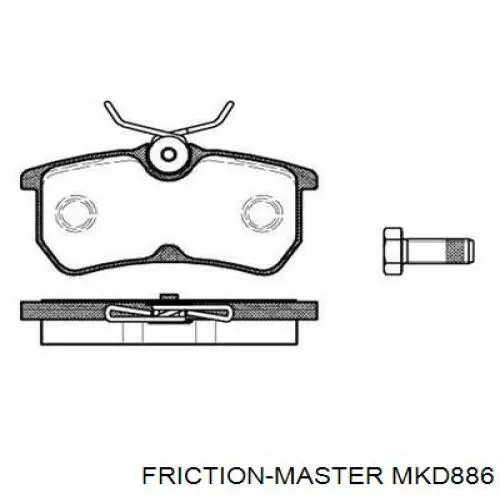 MKD886 Friction Master pastillas de freno traseras