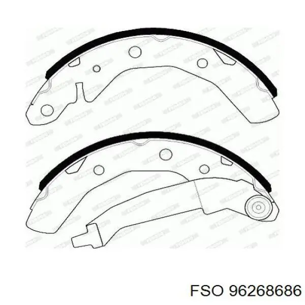 96268686 FSO zapatas de frenos de tambor traseras