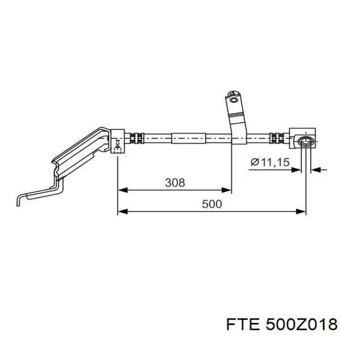 500.Z018 FTE tubo flexible de frenos delantero derecho