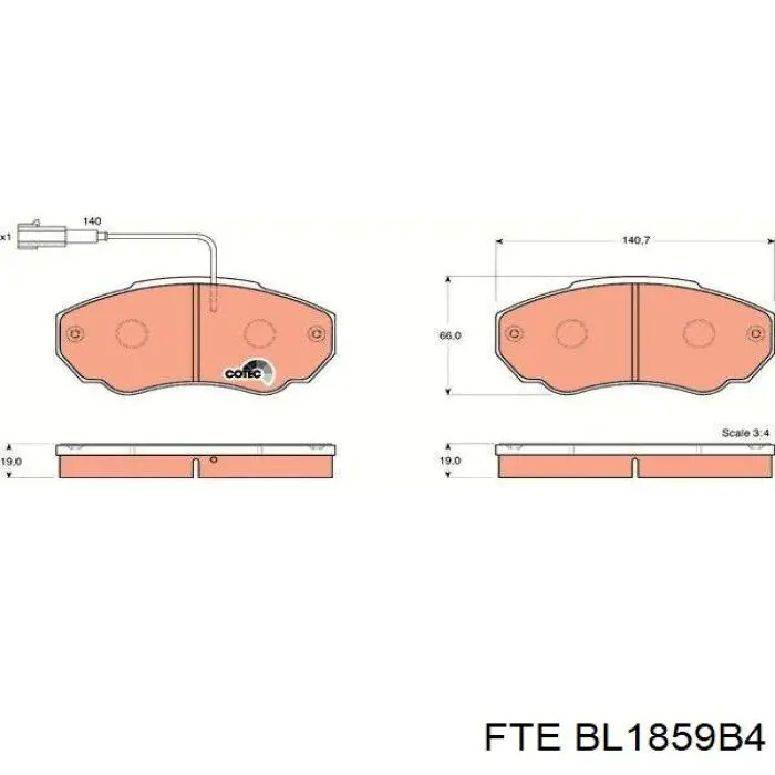 Pastillas de freno delanteras Fiat Ducato 2 230L