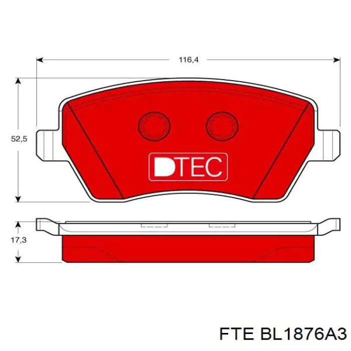 BL1876A3 FTE pastillas de freno delanteras