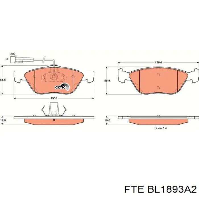 Pastillas de freno delanteras Alfa Romeo 156 932