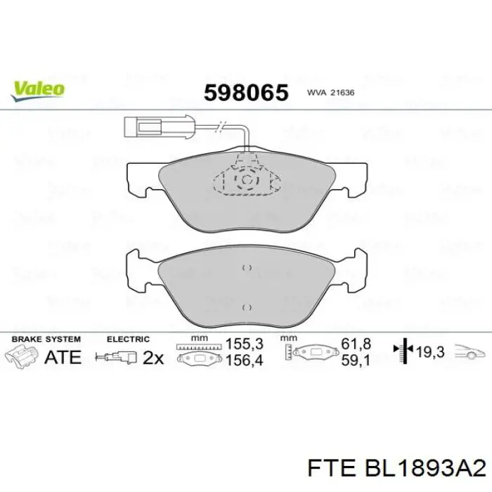 Pastillas de freno delanteras Alfa Romeo 156 932