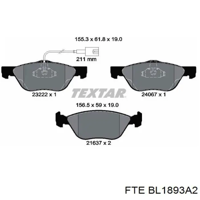 Pastillas de freno delanteras Alfa Romeo 156 932