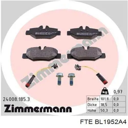 BL1952A4 FTE pastillas de freno traseras