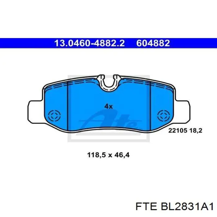 BL2831A1 FTE pastillas de freno traseras