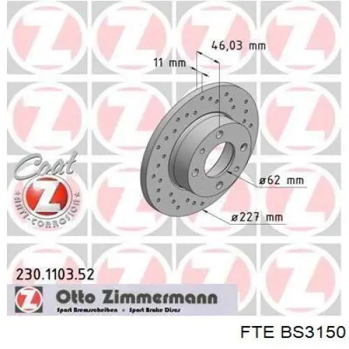 Freno de disco delantero Seat 600