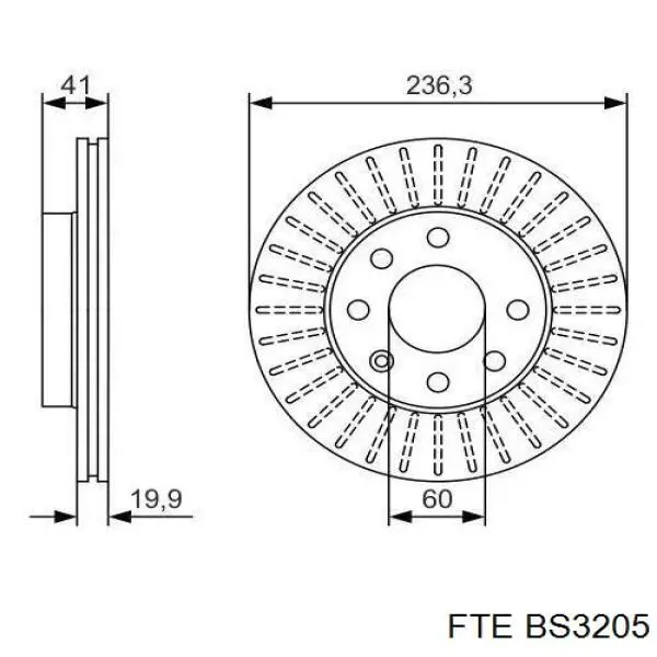 Freno de disco delantero Opel Astra 51, 52, F35, M35