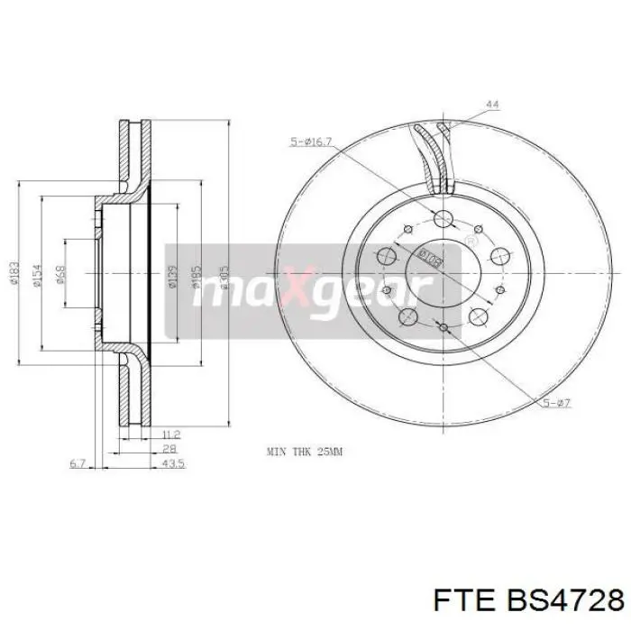 BS4728 FTE freno de disco delantero