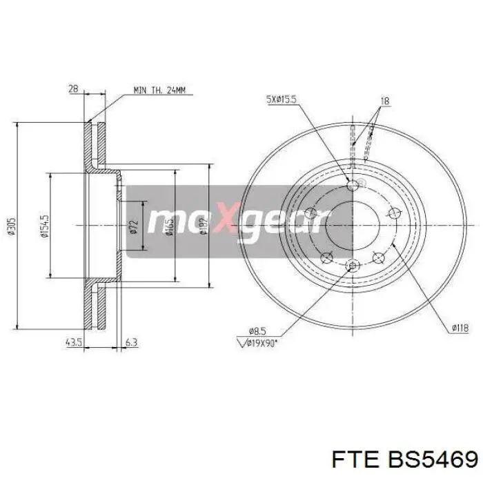 Freno de disco delantero Renault Trafic 2 FL