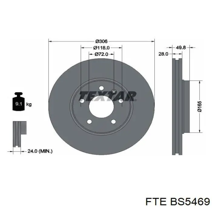 Freno de disco delantero Renault Trafic 2 FL