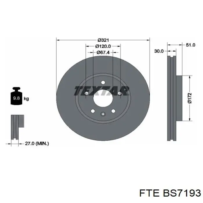 bS7193 FTE freno de disco delantero