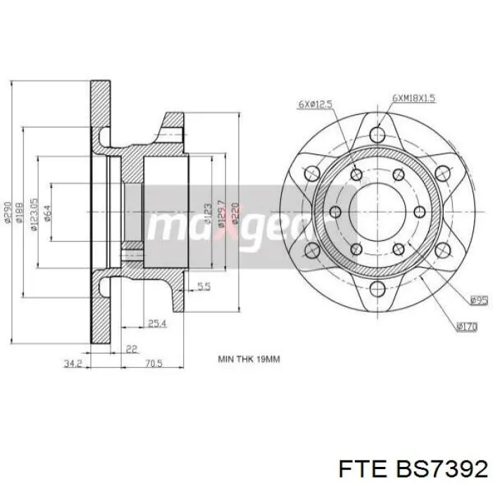 BS7392 FTE freno de disco delantero