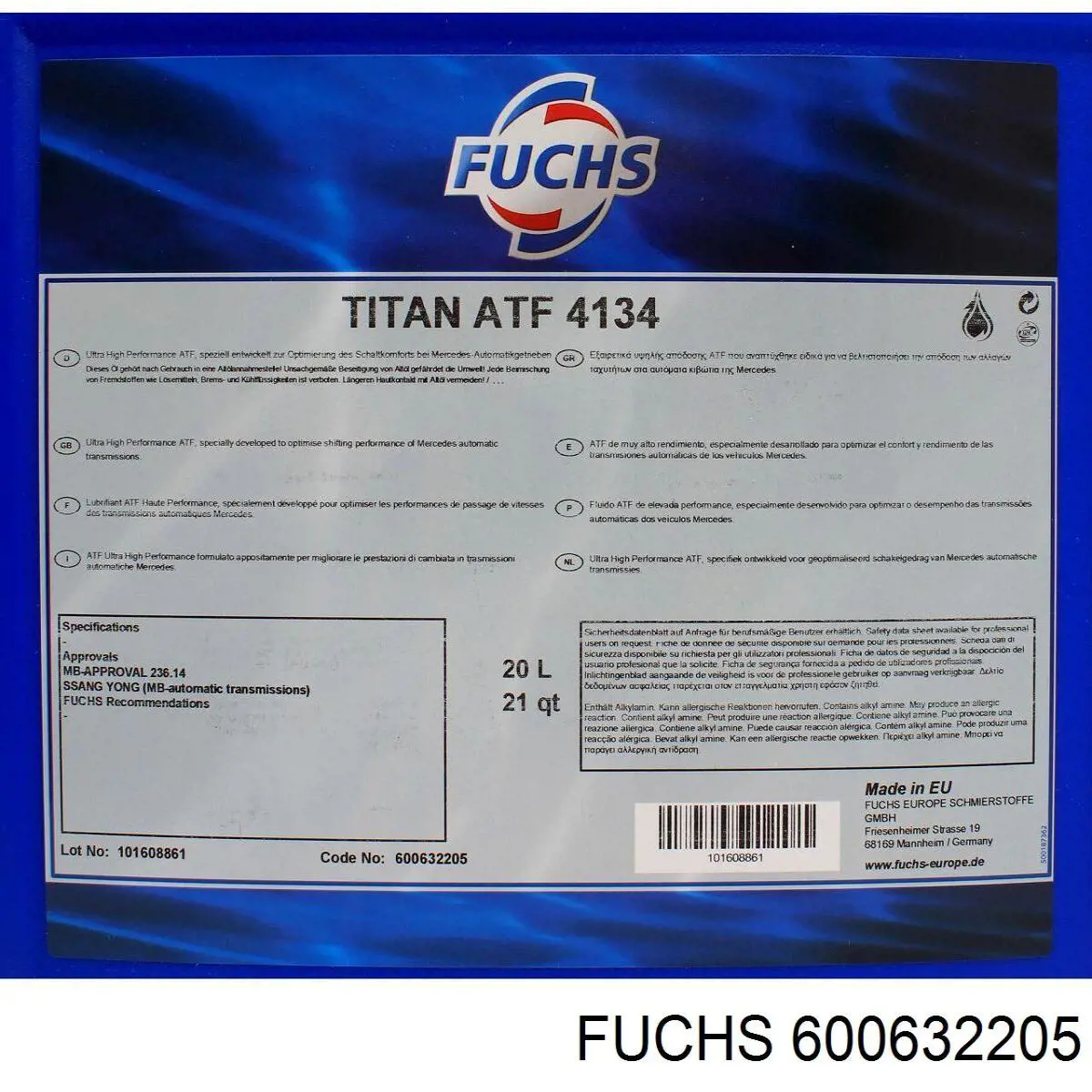 600632205 Fuchs Aceite caja cambios