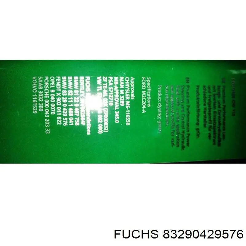 83290429576 Fuchs aceite hidráulico para dirección asistida