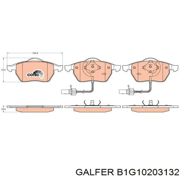 B1G10203132 Galfer pastillas de freno delanteras