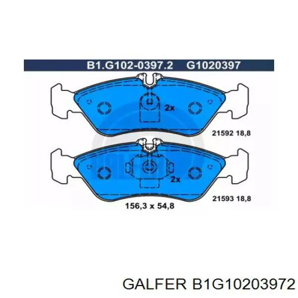 B1G10203972 Galfer pastillas de freno traseras