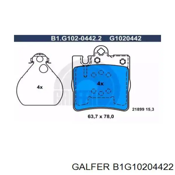 B1G10204422 Galfer pastillas de freno traseras