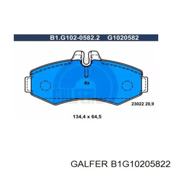 B1G10205822 Galfer pastillas de freno delanteras