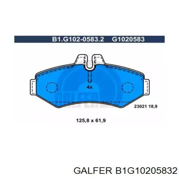 B1G10205832 Galfer pastillas de freno traseras