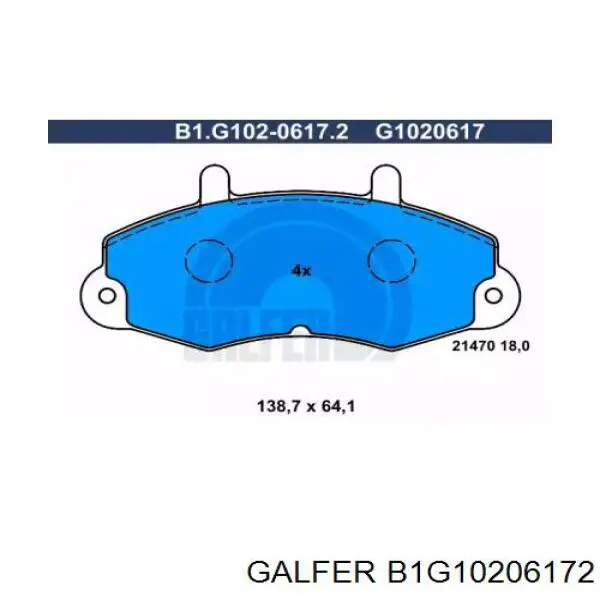 B1G10206172 Galfer pastillas de freno delanteras