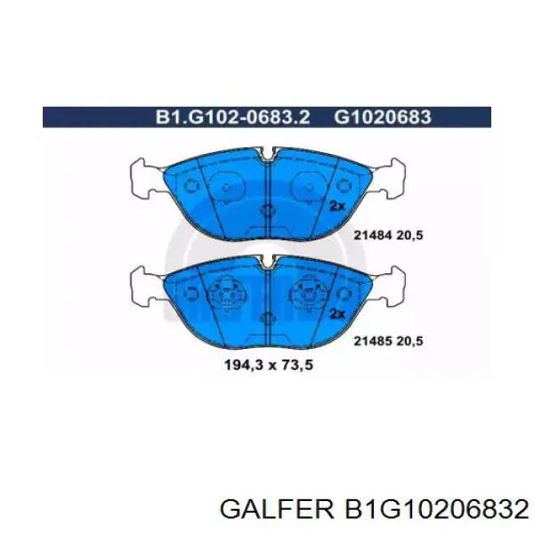 B1G10206832 Galfer pastillas de freno delanteras