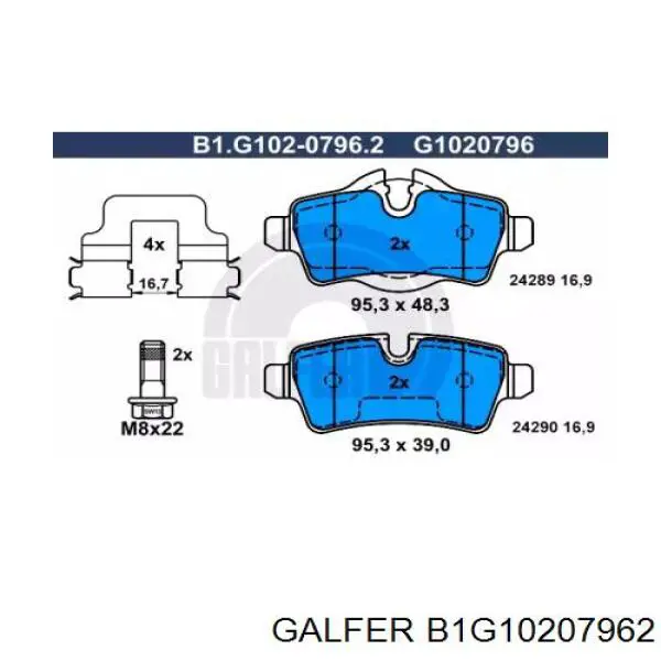 B1G10207962 Galfer pastillas de freno traseras